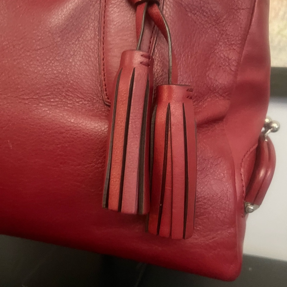 Coach Archive Legacy Dark Red Satchel Handbag With Kiss locks 2012 - Picture 4 of 14